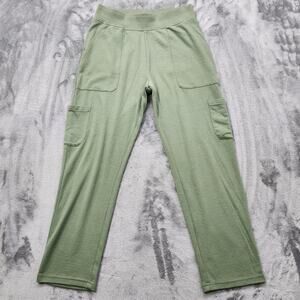 Blair Pants Womens PS PETITE Green Pull On Cargo Tapered Knit Stretch Casual